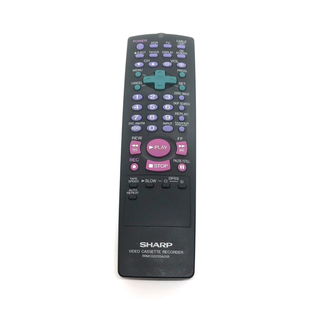 Sharp RRMCG0235AJSB Video Cassette Recorder VCR Remote Control